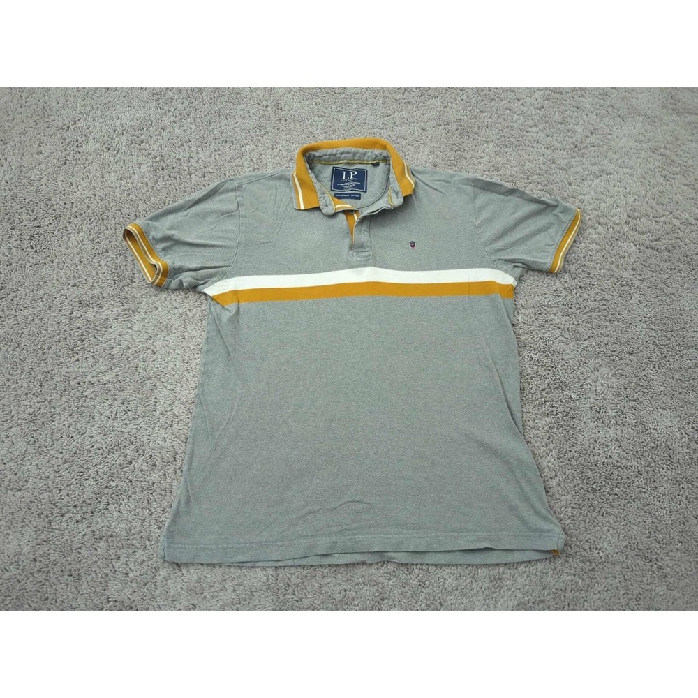 Louis‎ Philippe Polo Shirt Mens L Short Sleeve Chest Striped Colorblock Classic